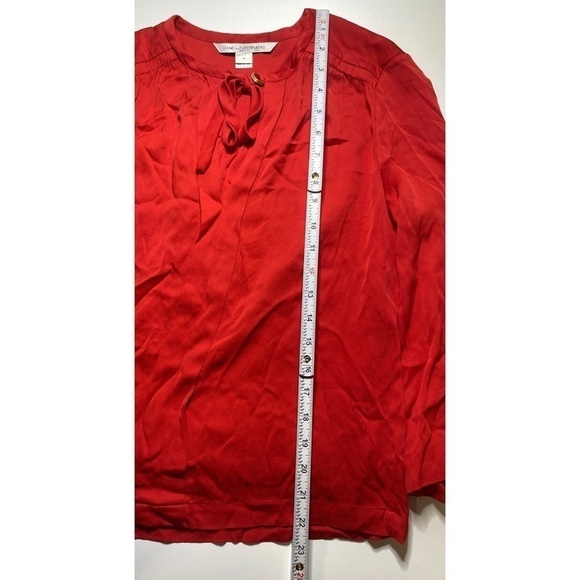 Diane Von Furstenberg Tie Up Long Sleeve Blouse - Picture 9 of 13